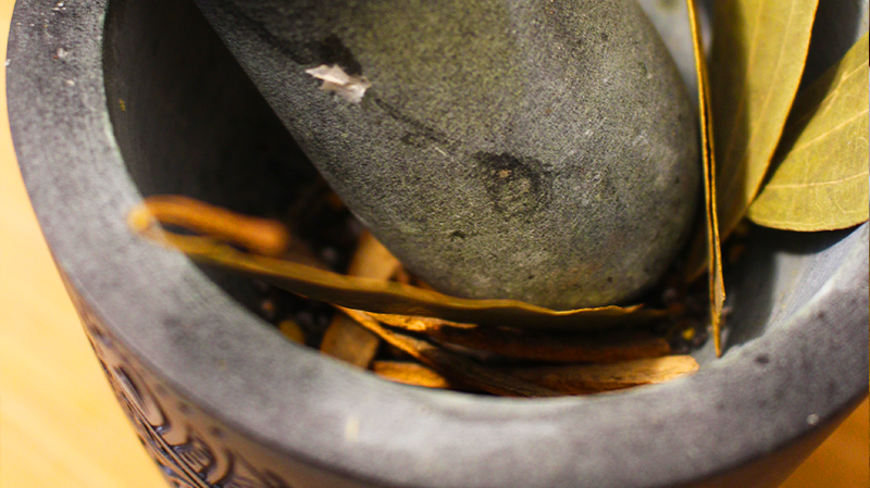 Indian Spices and the Mortar and Pestle