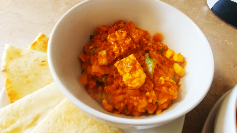 vegan buttery lentils with tempeh