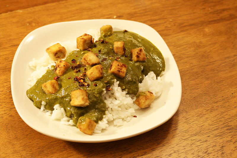 Fresh Turmeric Vegan Palak Tofu
