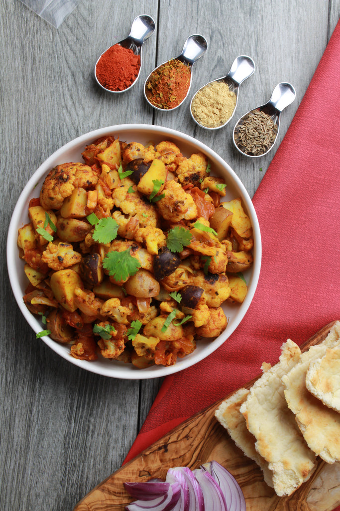 Aloo Gobi (Indian Potatoes and Cauliflower, Vegan)